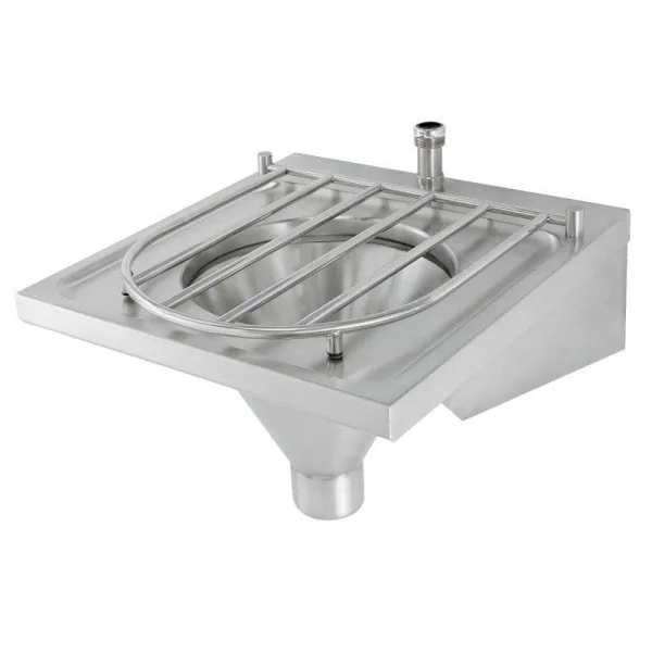Sheffield Fabrications Stainless Steel Wall Mounted Top Entry Sluice Sink With Grating