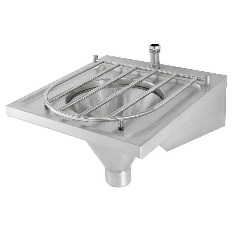 Sheffield Fabrications Stainless Steel Wall Mounted Top Entry Sluice Sink With Grating
