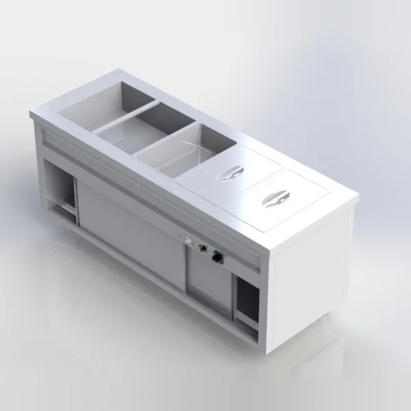 Sheffield Fabrications Bain Marie With Hot Cupboard 5 Containers