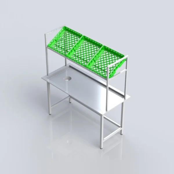 Sheffield Fabrications Receiving Table With Overshelf RTO1607R