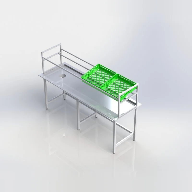 Sheffield Fabrications Receiving Table With Overshelf RTO2107S
