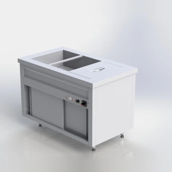 Sheffield Fabrications Bain Marie With Hot Cupboard 3 Containers