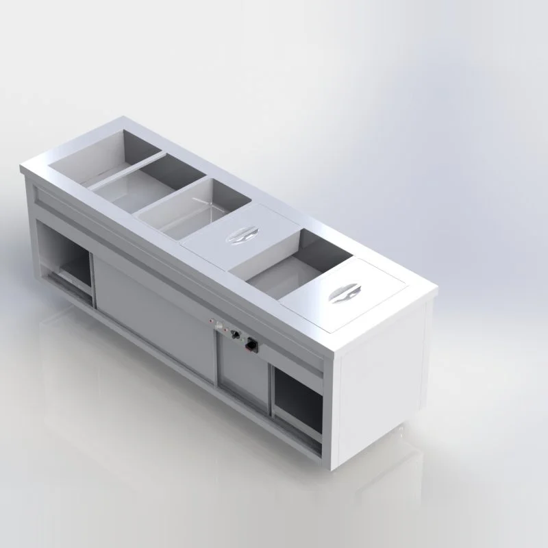 Sheffield Fabrications Bain Marie With Hot Cupboard 6 Containers