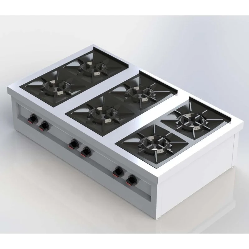 Sheffield Fabrications 6 Burner Low Pressure Cooker Table Top