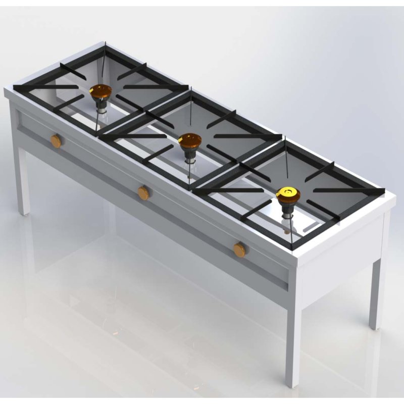 Sheffield Fabrications 3 Burner High Pressure Cooker Free Standing