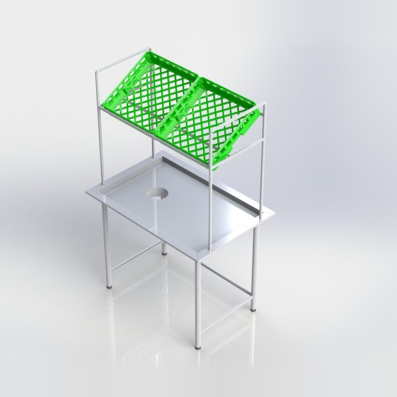 Sheffield Fabrications Receiving Table With Overshelf RTO1207R