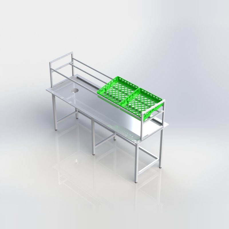 Sheffield Fabrications Receiving Table With Overshelf RTO2107S