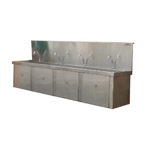 Sheffield Fabrications Four Sections Knee Press Wall Mounted Trough Sink WMTS2404