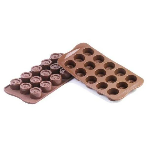 Silikomatt Brown vertigo mould round